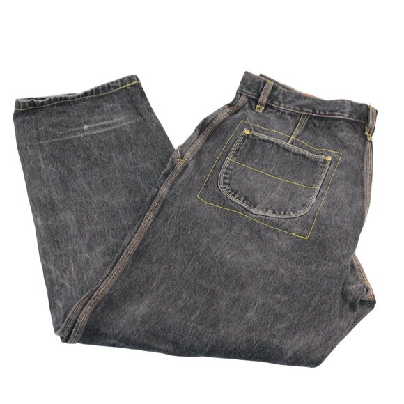 Vintage Platinum Fubu Sz 39X33 Muhammad Ali Black Wash Jeans Y2K Skater Baggy - Picture 2 of 16